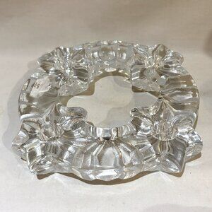 Vintage Nybro Sweden Crystal Glass Wreath Candlestick Candle Holder Candelabra